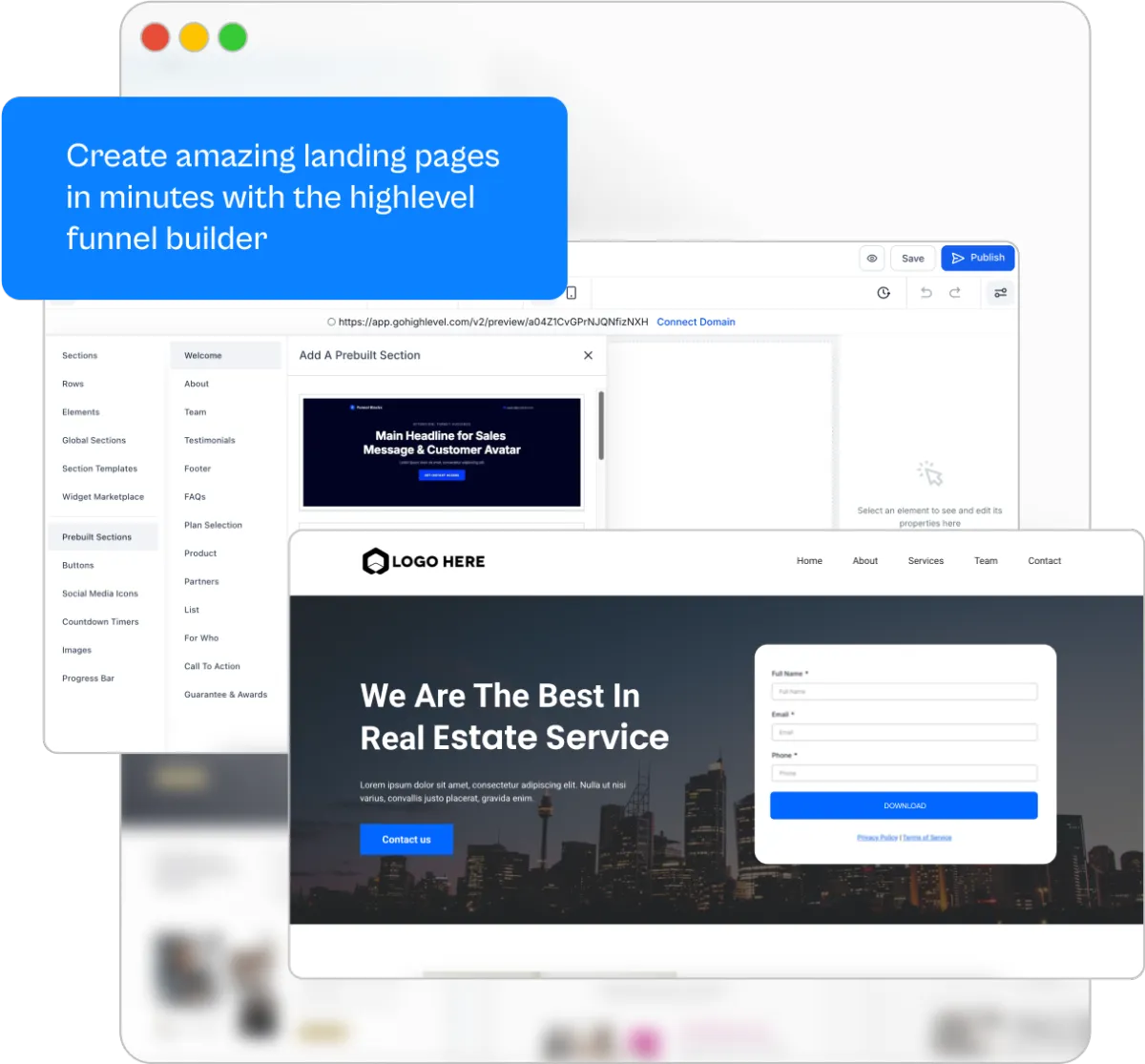 Funnel Builder Interface